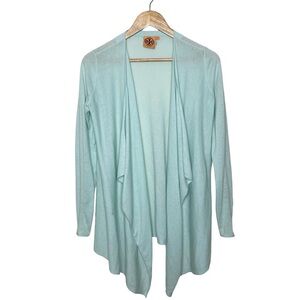 Tory Burch 100% Cashmere Open Draped Cardigan Mint Green XS